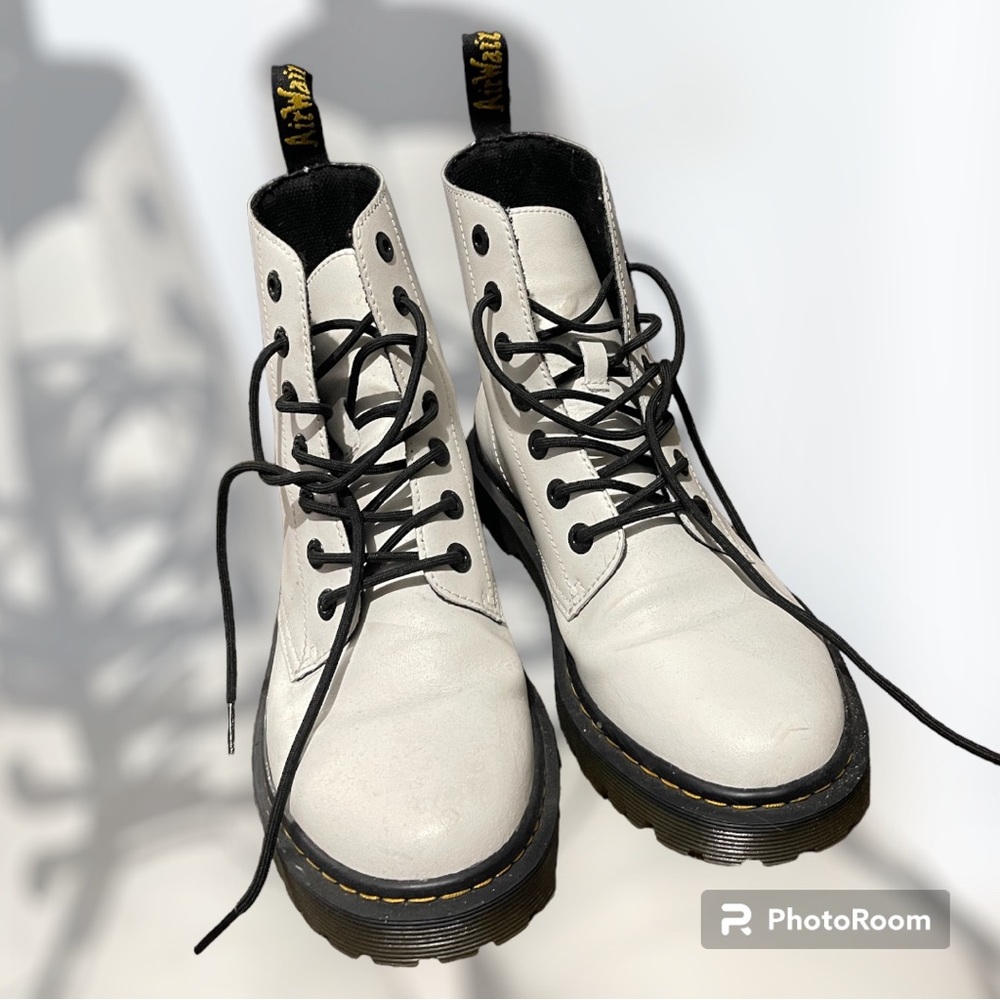 Dr Martens Luana White Leather Boots
